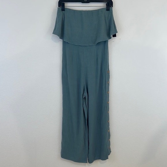 NWT Lulus Lanah Sage Green Strapless Jumpsuit - Picture 2 of 13
